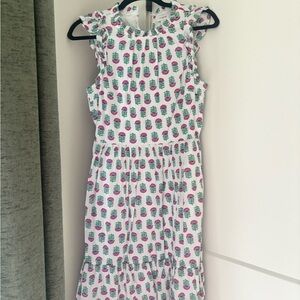 J. Crew Midi Dress with Pink and Green Floral Pattern
